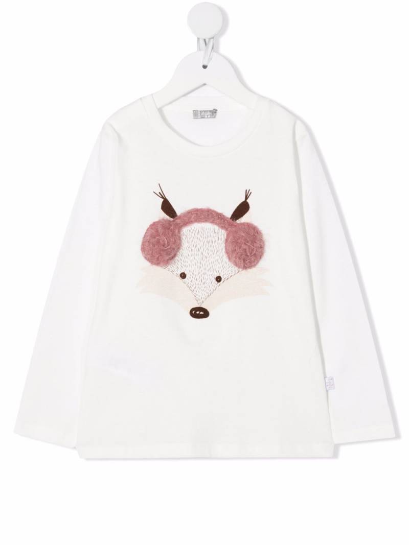 Il Gufo embroidered long-sleeved T-shirt - White von Il Gufo