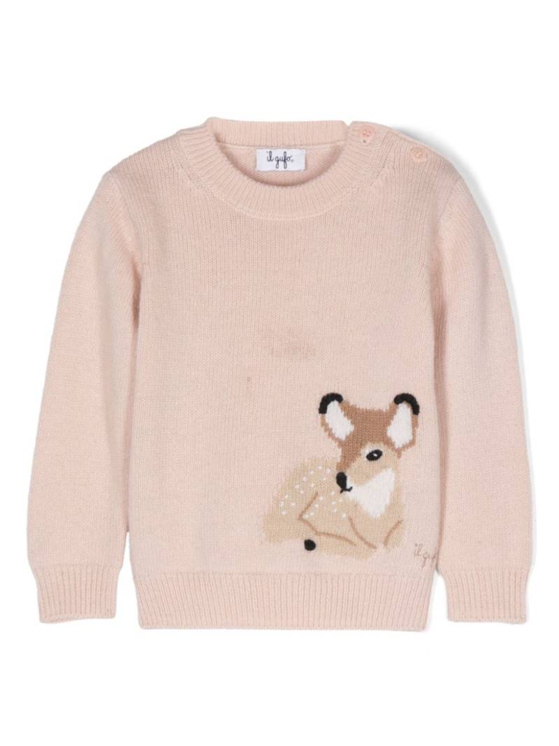 Il Gufo embroidered wool sweater - Pink von Il Gufo