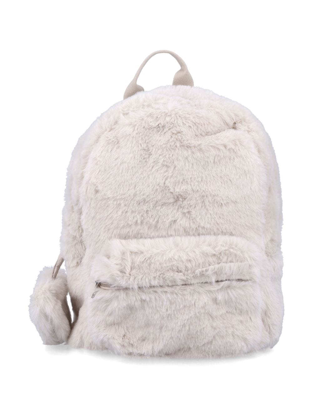 Il Gufo faux-fur zipped backpack - White von Il Gufo