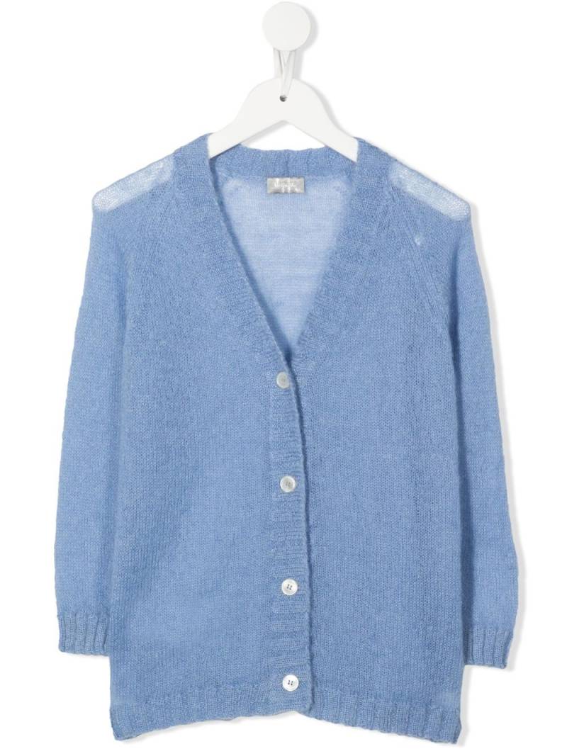 Il Gufo fine-knit V-neck cardigan - Blue von Il Gufo