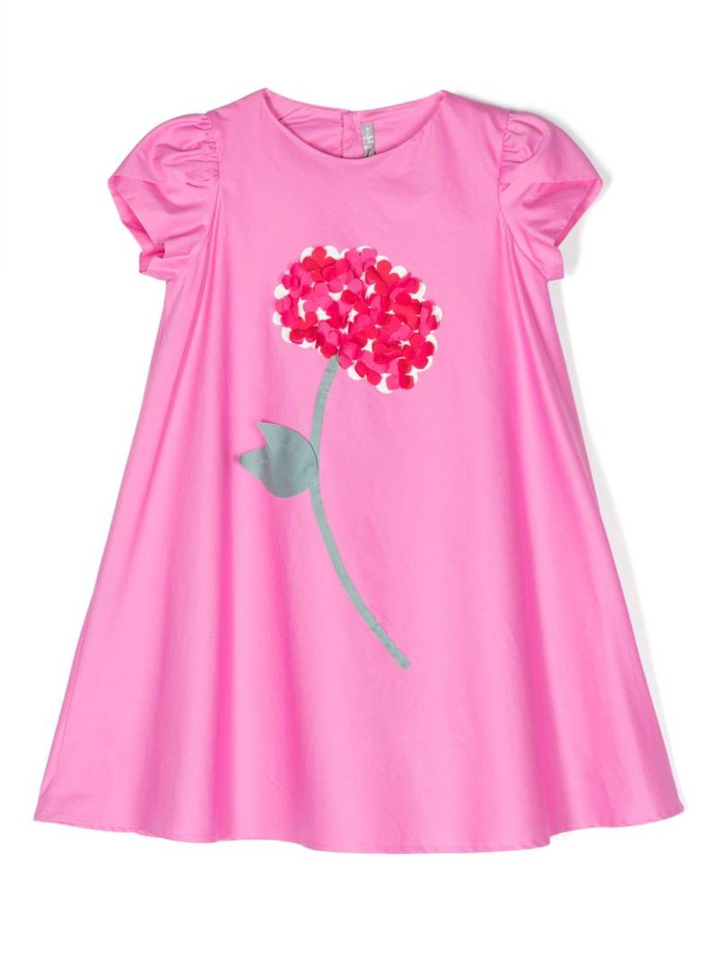 Il Gufo floral-appliqué cotton dress - Pink von Il Gufo