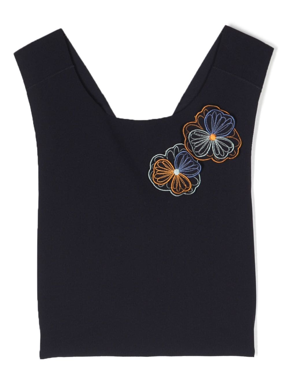 Il Gufo floral-appliqué cropped top - Blue von Il Gufo