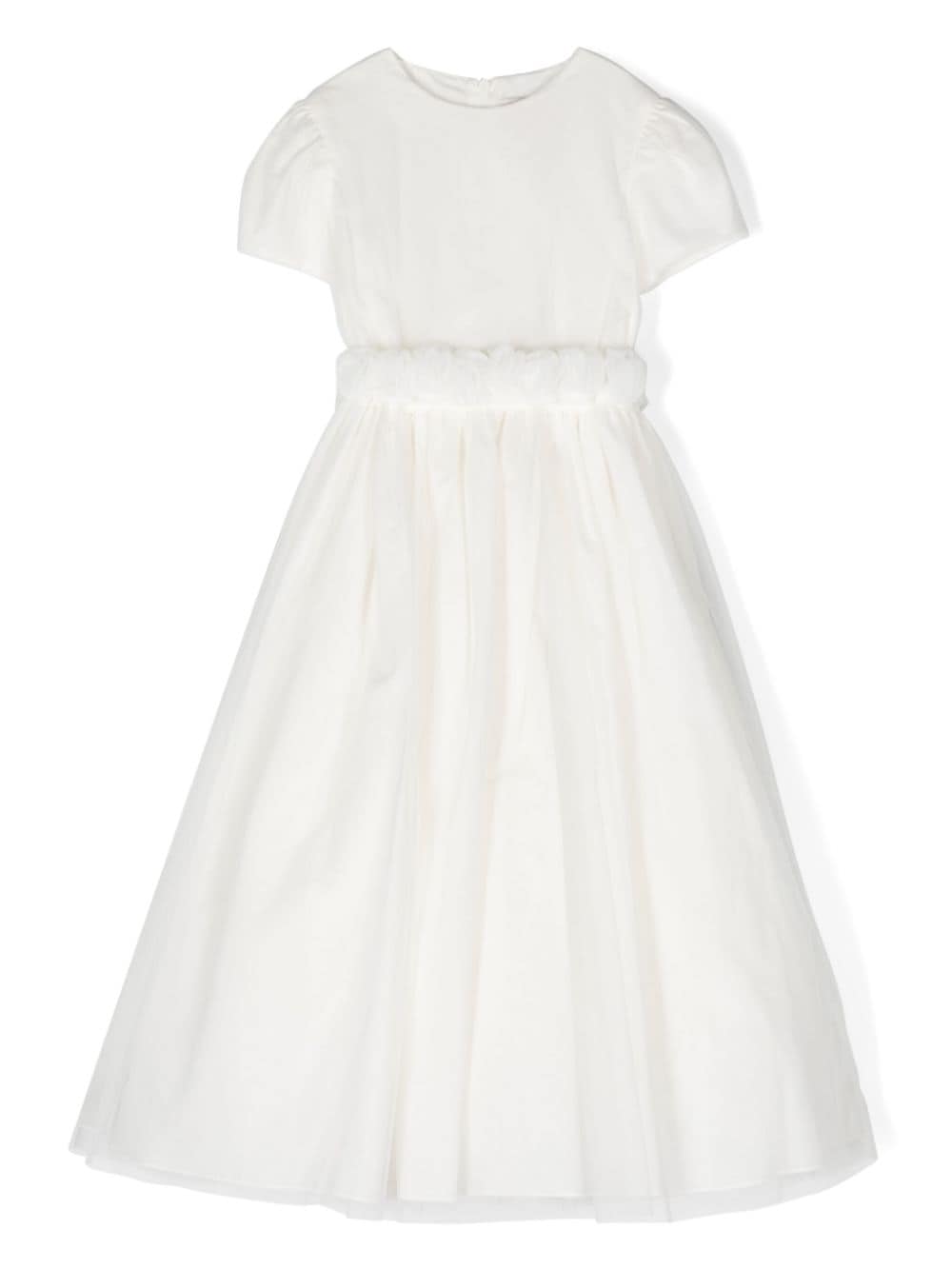 Il Gufo floral-appliqué tulle dress - White von Il Gufo