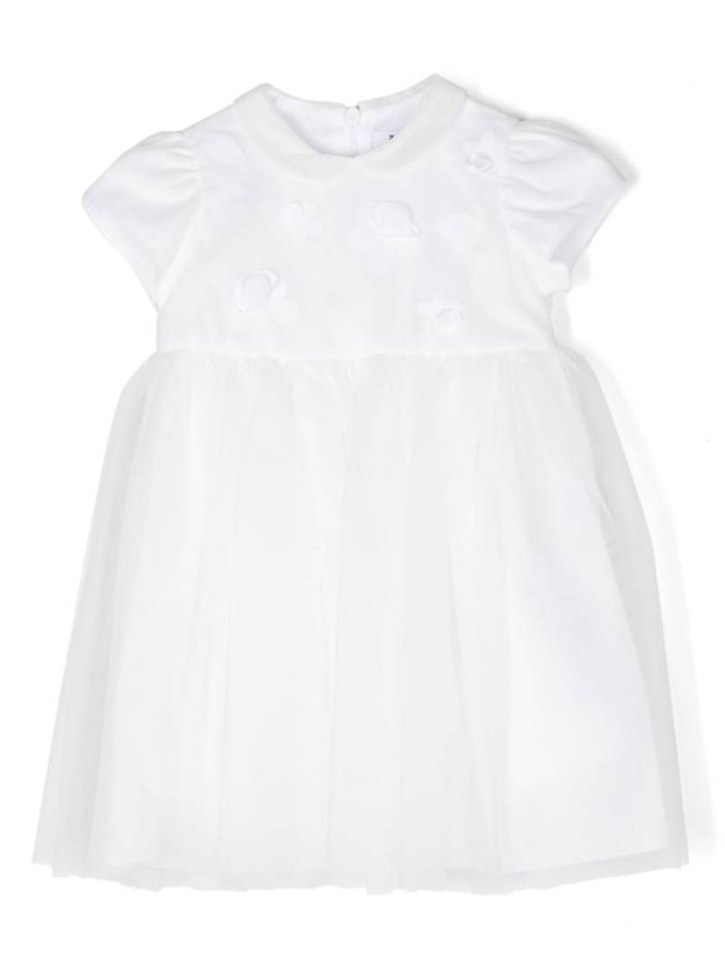 Il Gufo floral-appliqué tulle dress - White von Il Gufo