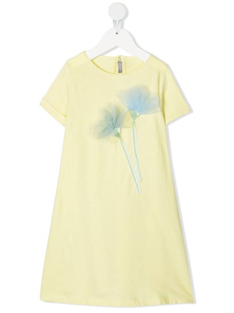 Il Gufo floral-appliquéd dress - Yellow von Il Gufo