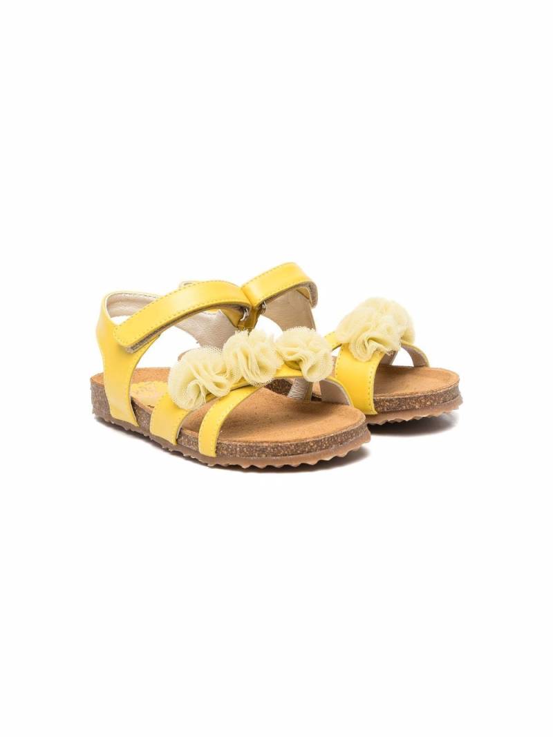 Il Gufo floral-detail open-toe sandals - Yellow von Il Gufo