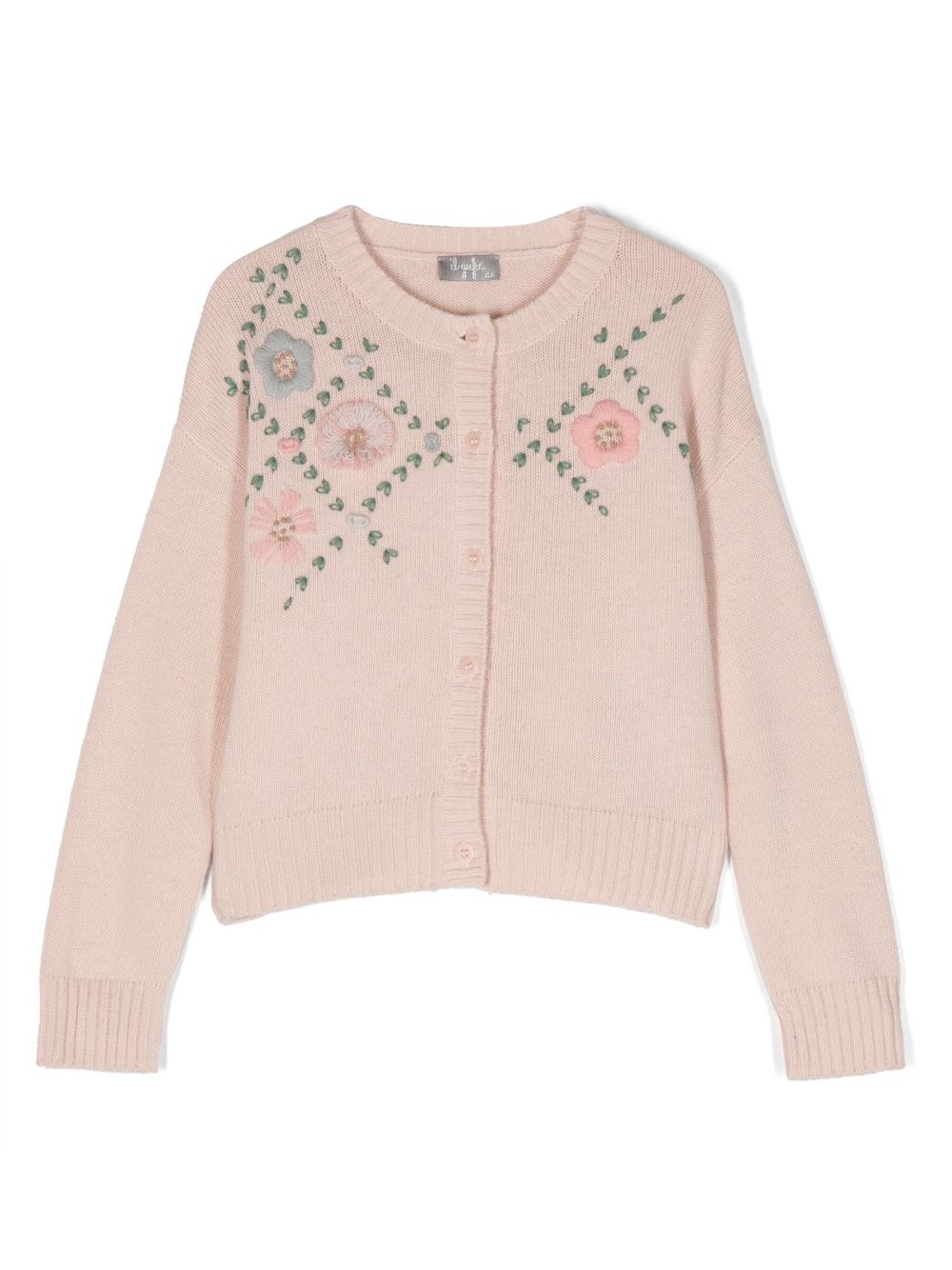 Il Gufo floral-embroidered wool cardigan - Pink von Il Gufo