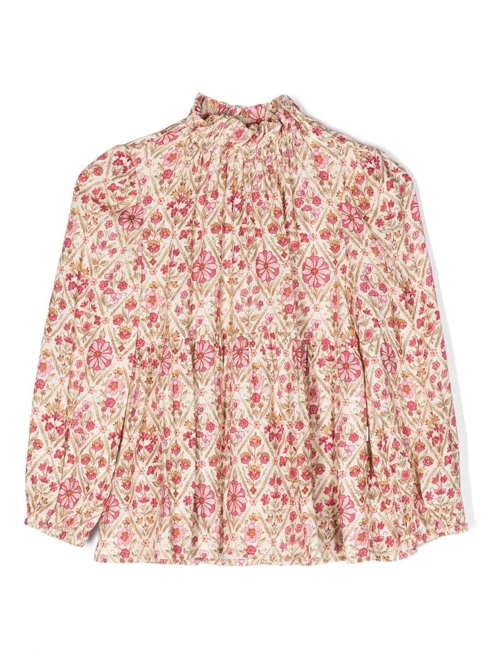 Il Gufo floral-print frilled blouse - Neutrals von Il Gufo