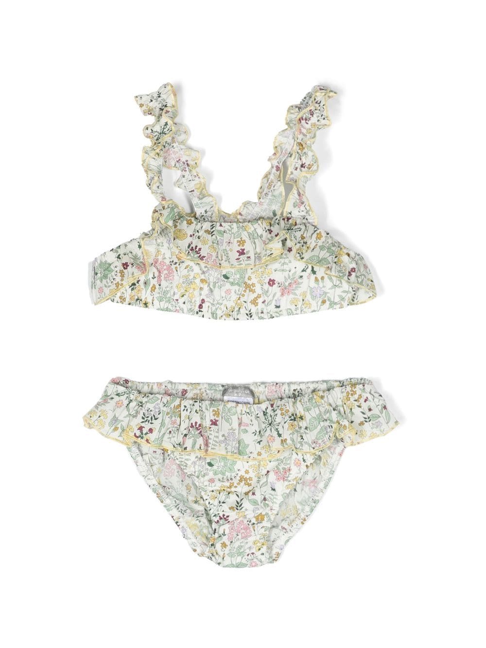 Il Gufo floral-print ruffle bikini set - White von Il Gufo
