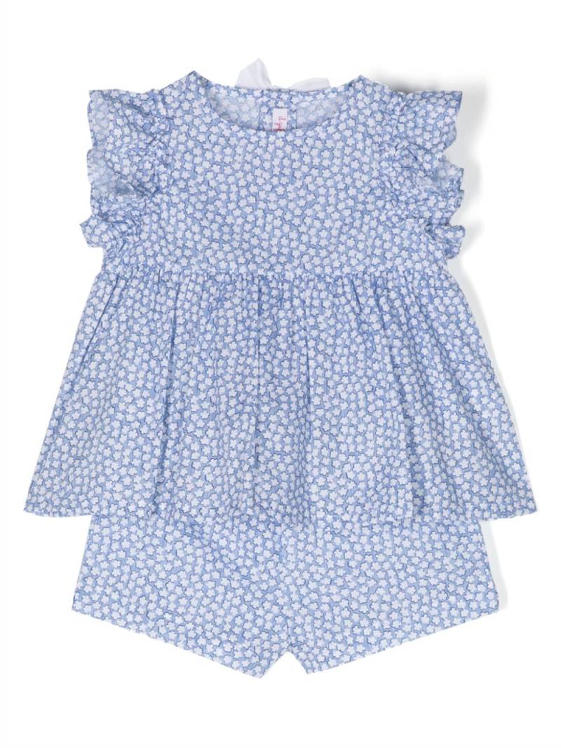 Il Gufo floral-print shorts set - Blue von Il Gufo