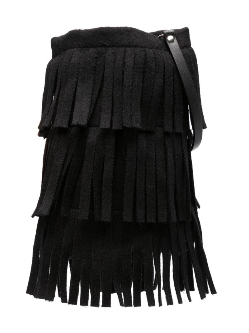 Il Gufo fringe-design shoulder bag - Black von Il Gufo