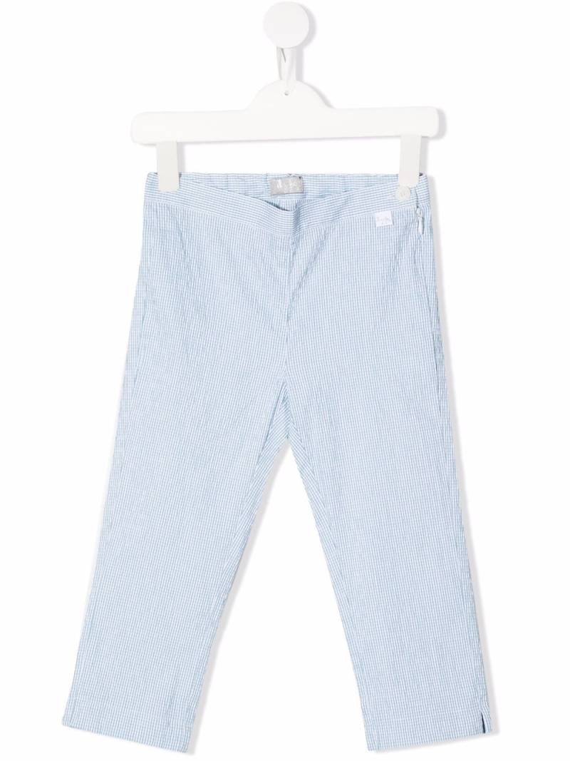 Il Gufo gingham-check print trousers - Blue von Il Gufo