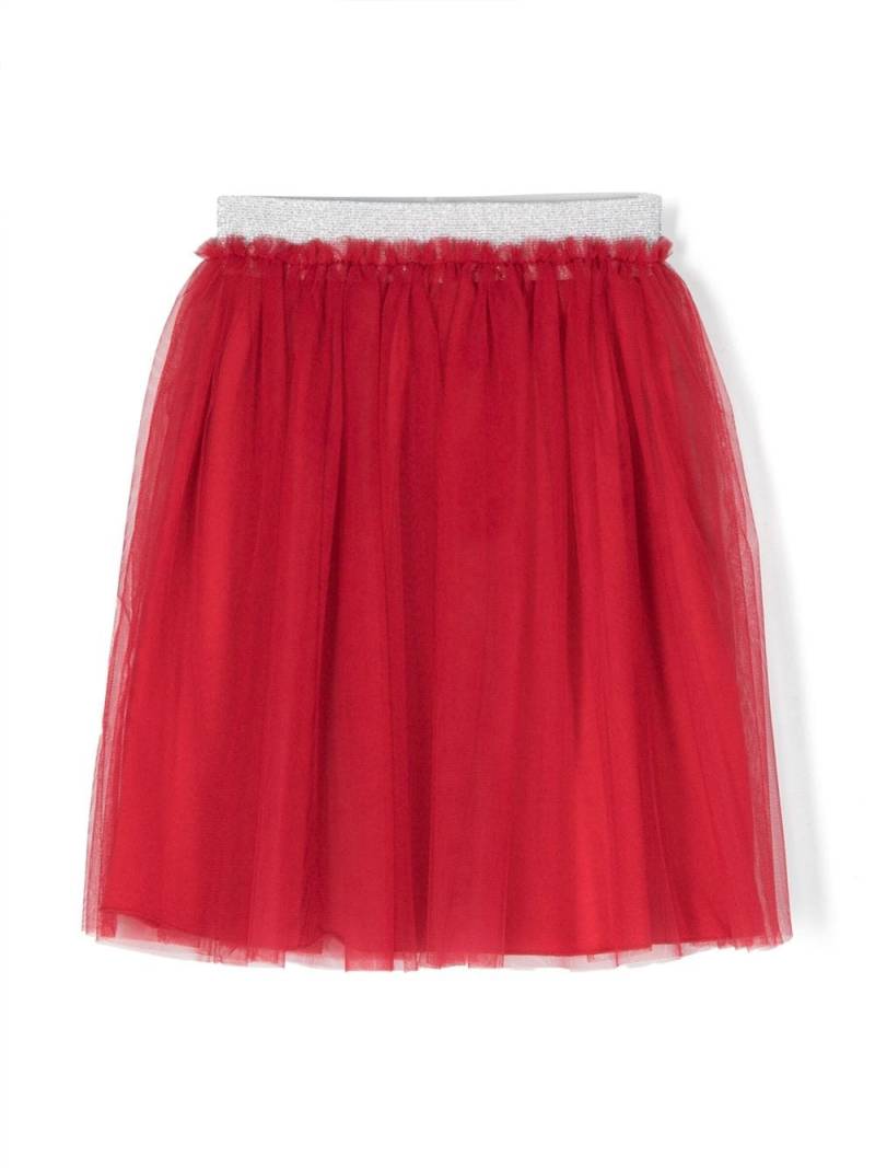 Il Gufo glitter-waistband tulle skirt - Red von Il Gufo