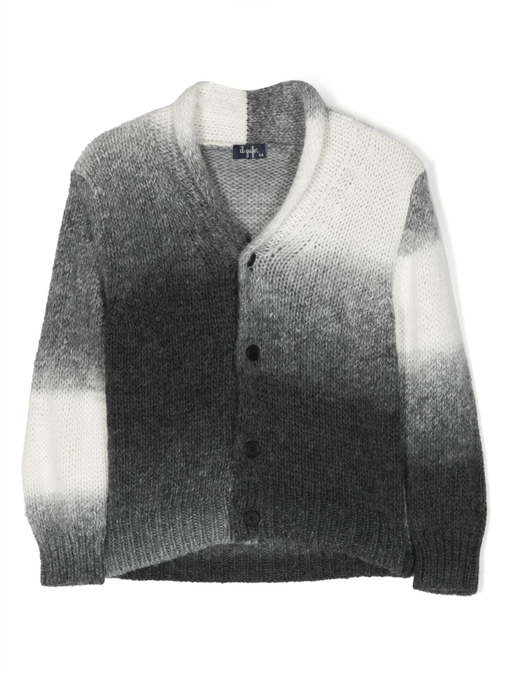 Il Gufo gradient-effect intarsia-knit cardigan - Grey von Il Gufo