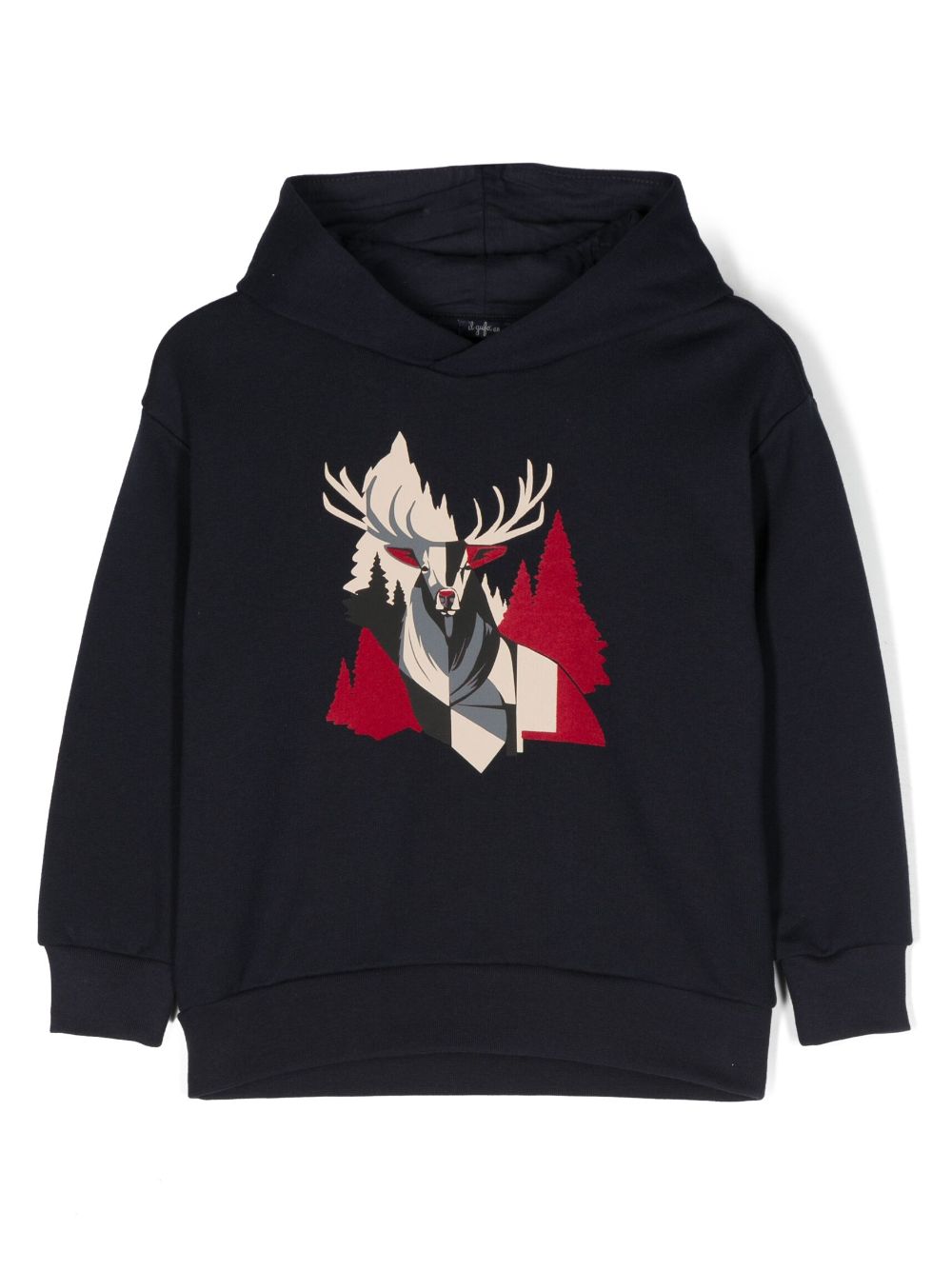 Il Gufo graphic-print cotton hoodie - Blue von Il Gufo