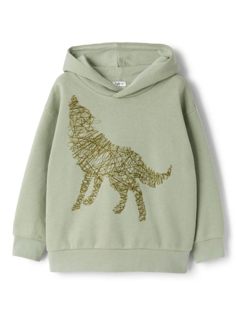 Il Gufo graphic-print cotton hoodie - Green von Il Gufo