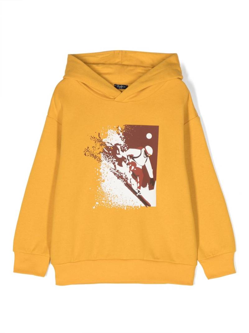 Il Gufo graphic-print cotton hoodie - Yellow von Il Gufo