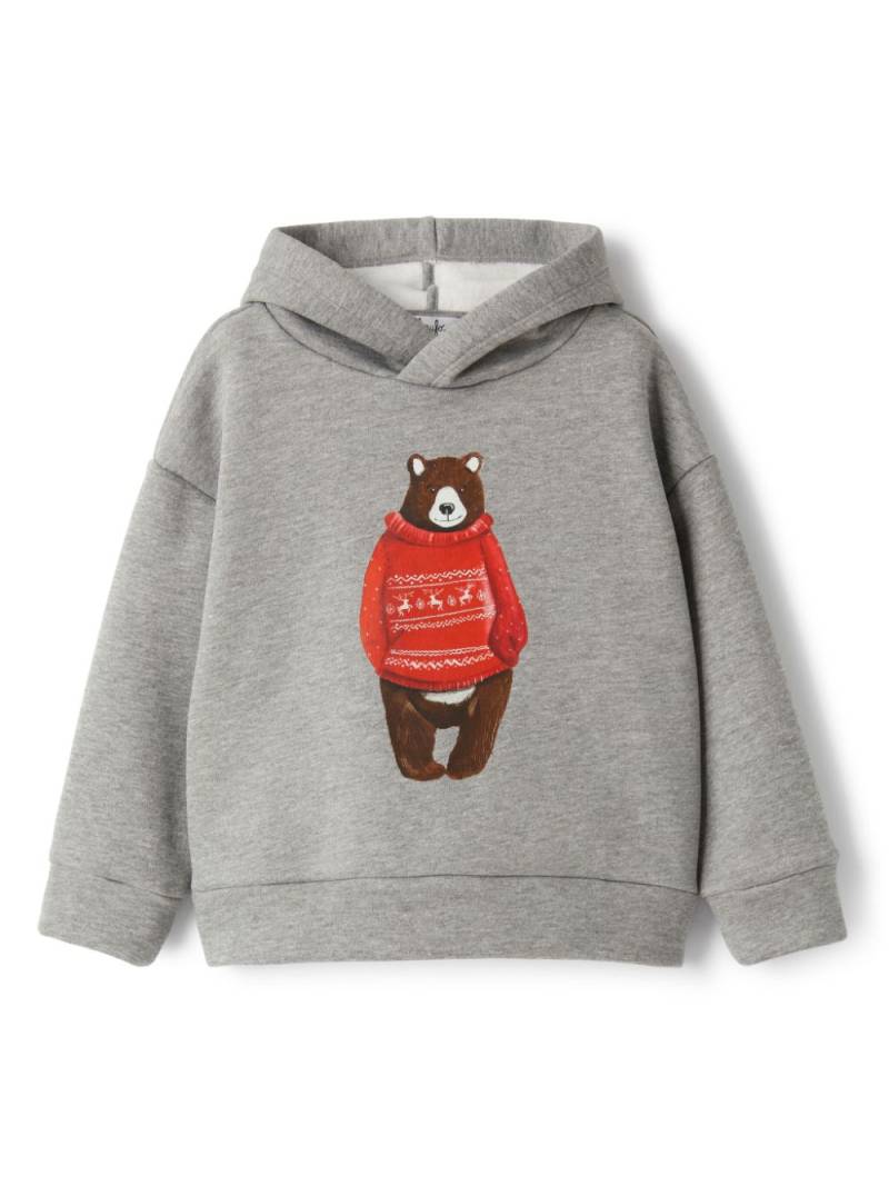 Il Gufo graphic-print hoodie - Grey von Il Gufo