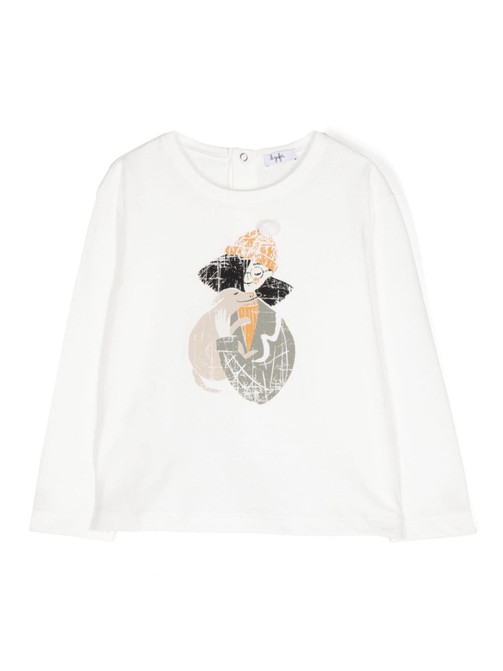 Il Gufo graphic-print long sleeve T-shirt - White von Il Gufo