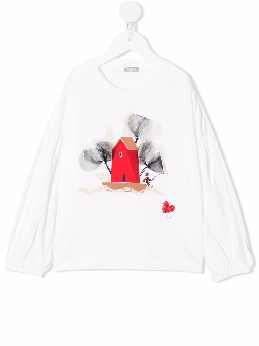 Il Gufo graphic-print longsleeved T-shirt - White von Il Gufo