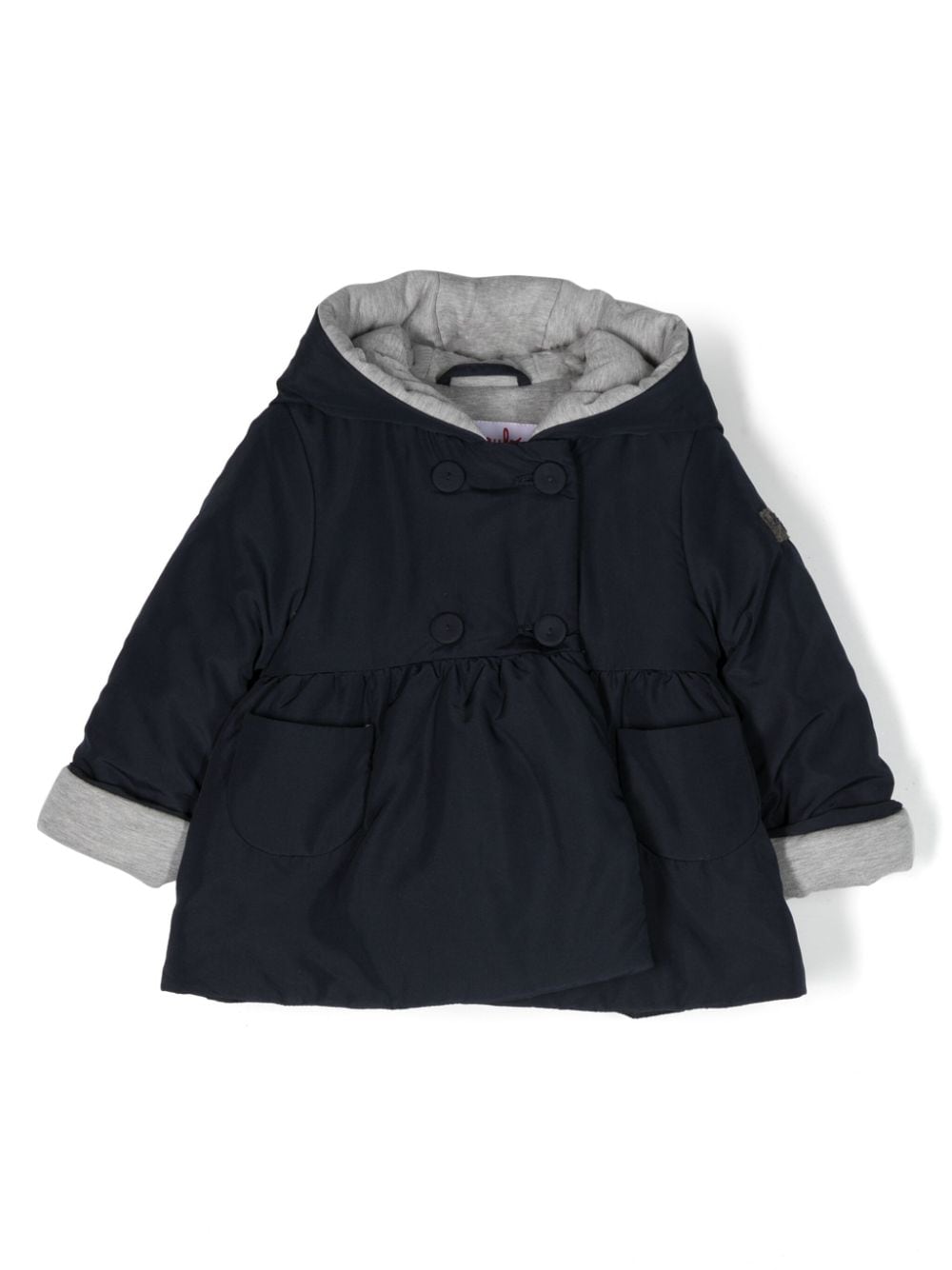 Il Gufo hooded double-breasted jacket - Blue von Il Gufo