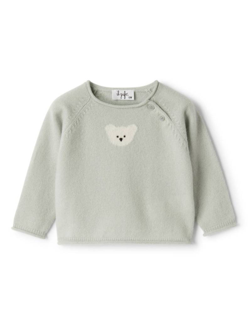 Il Gufo intarsia-knit wool jumper - Green von Il Gufo