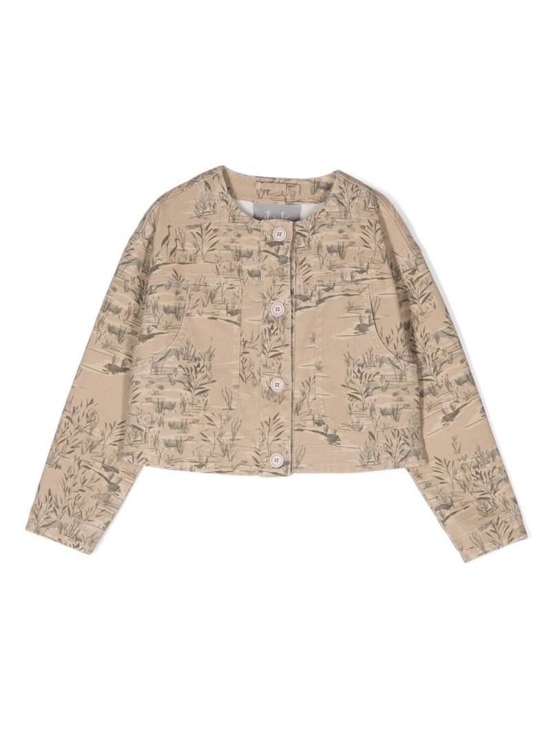 Il Gufo jacquard cropped jacket - Neutrals von Il Gufo