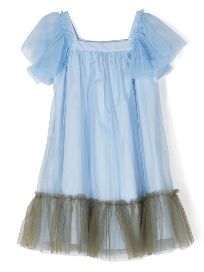 Il Gufo layered tulle dress - Blue von Il Gufo