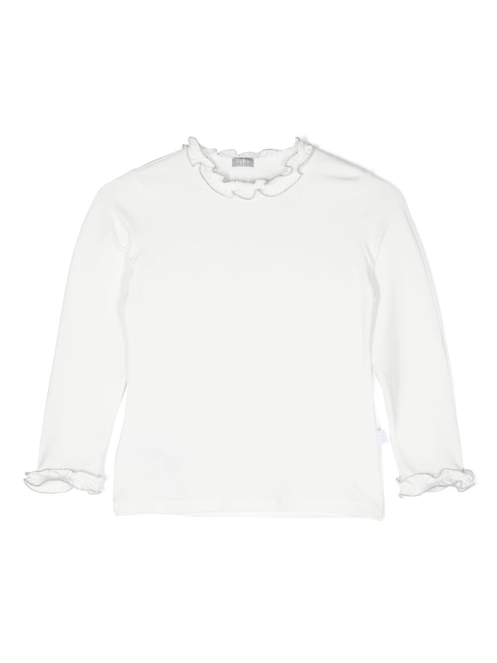 Il Gufo lettuce-hem long-sleeve T-shirt - White von Il Gufo