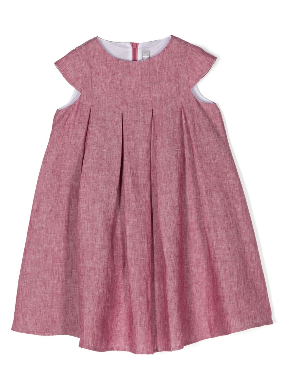 Il Gufo linen pleated mini dress - Purple von Il Gufo