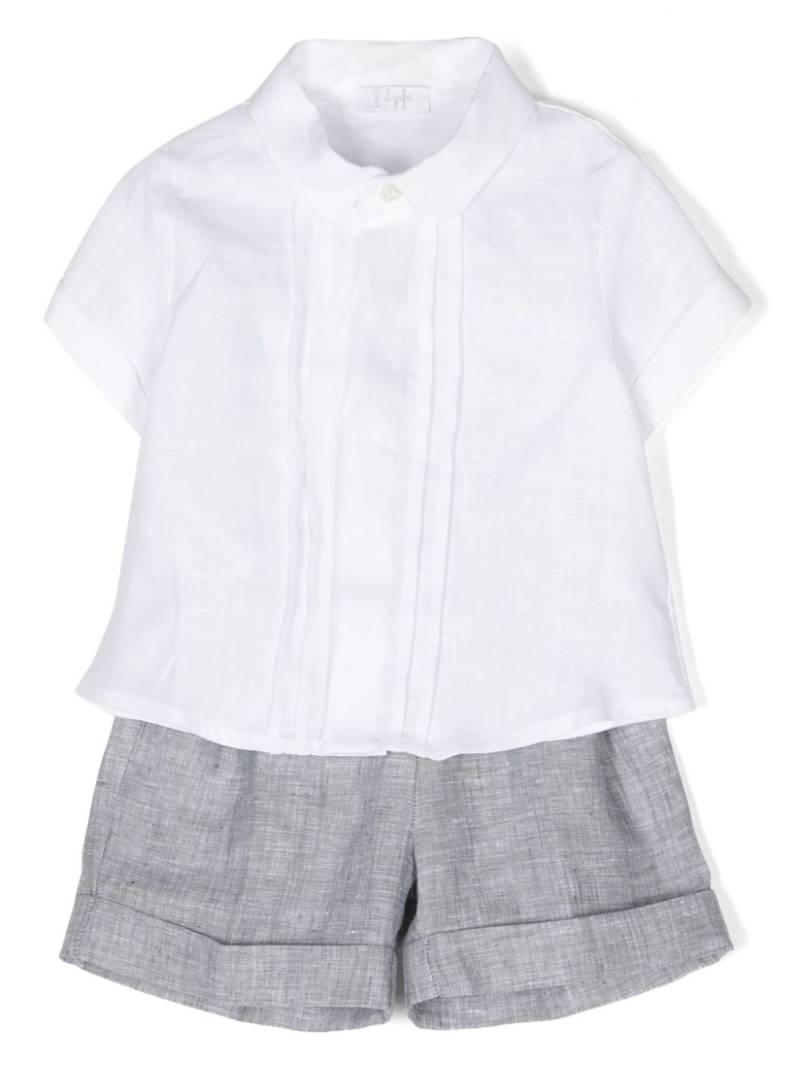 Il Gufo logo-embroidered linen shorts set - White von Il Gufo