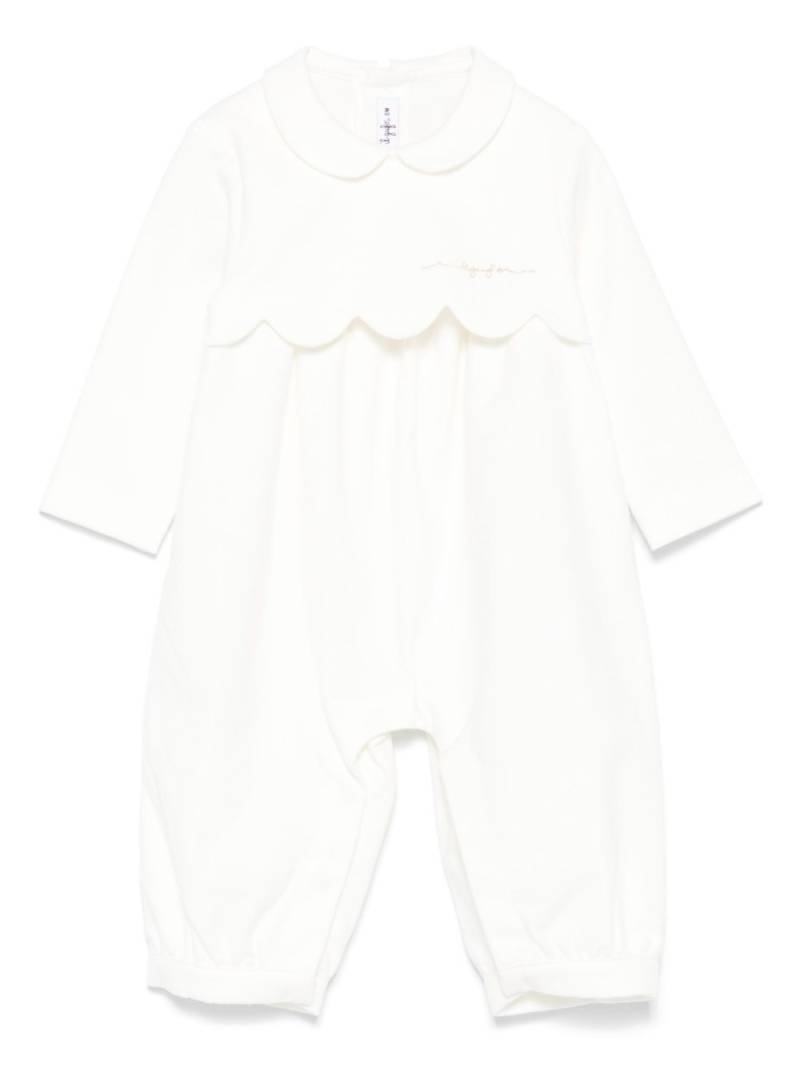 Il Gufo logo-embroidered romper - White von Il Gufo