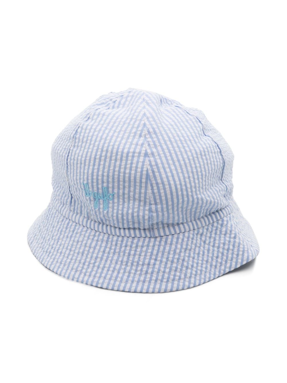 Il Gufo logo-embroidered striped sun hat - Blue von Il Gufo