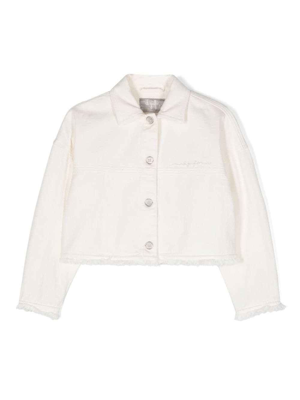 Il Gufo logo-embroidered twill jacket - White von Il Gufo