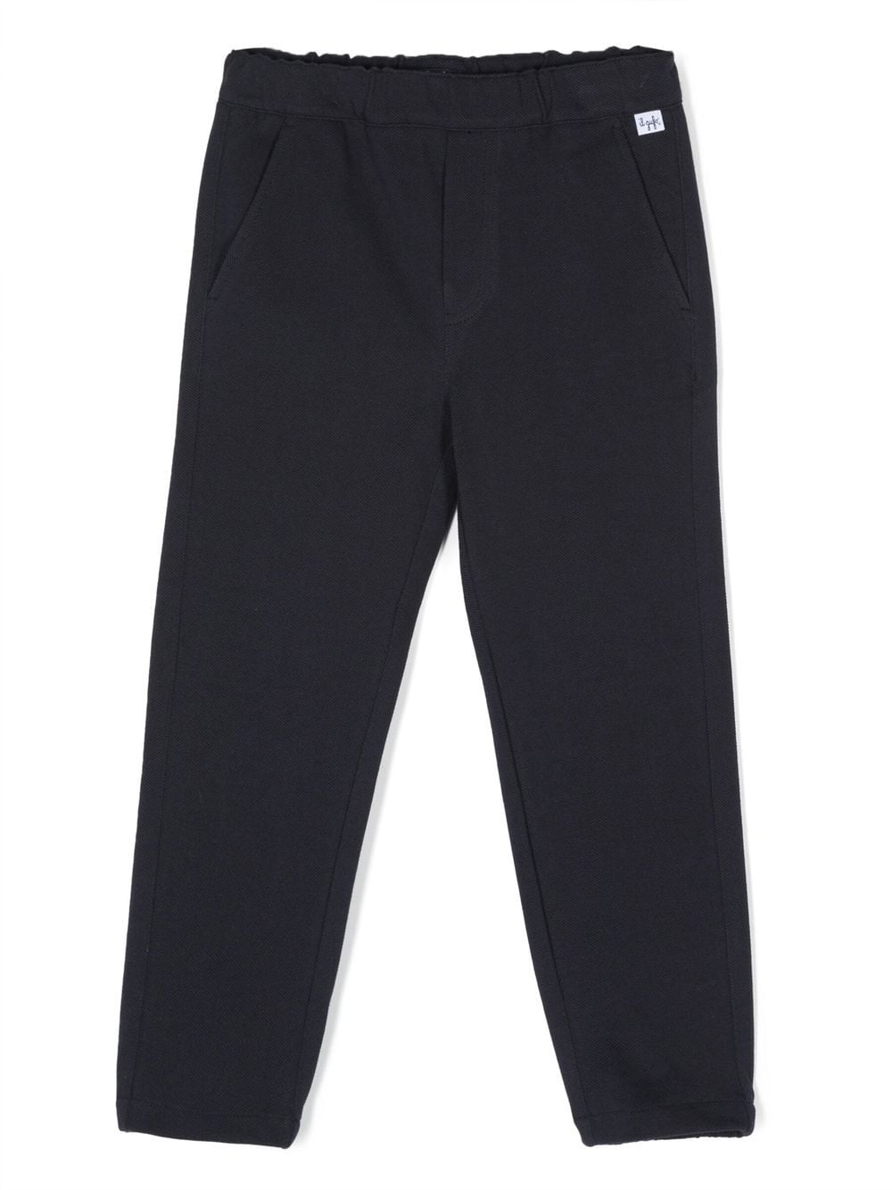 Il Gufo logo-patch cotton trousers - Blue von Il Gufo