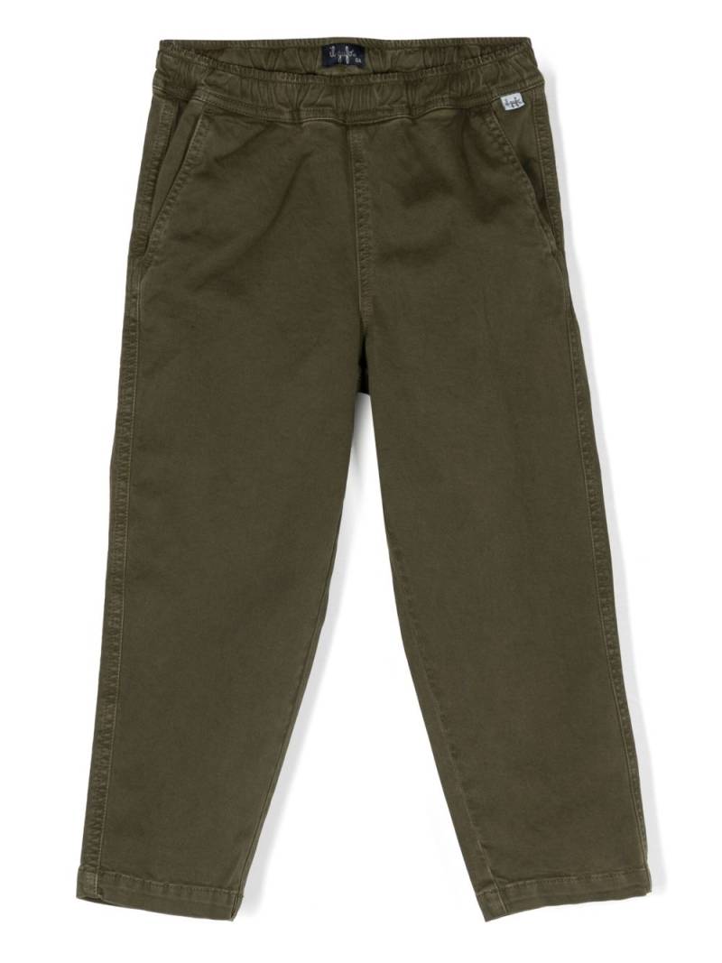 Il Gufo logo-patch cotton trousers - Green von Il Gufo