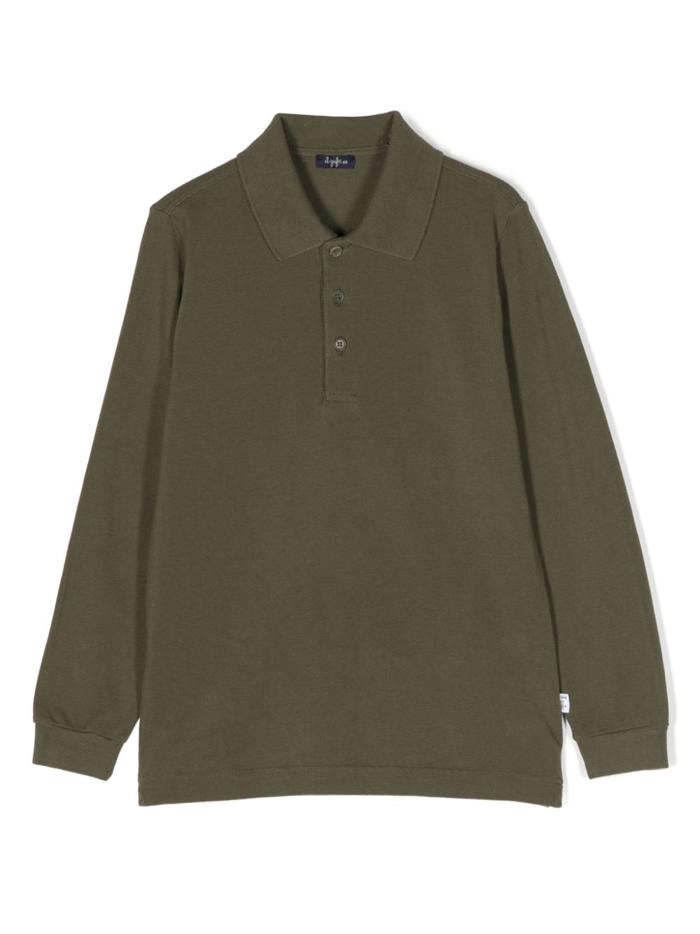 Il Gufo long-sleeved cotton polo top - Green von Il Gufo