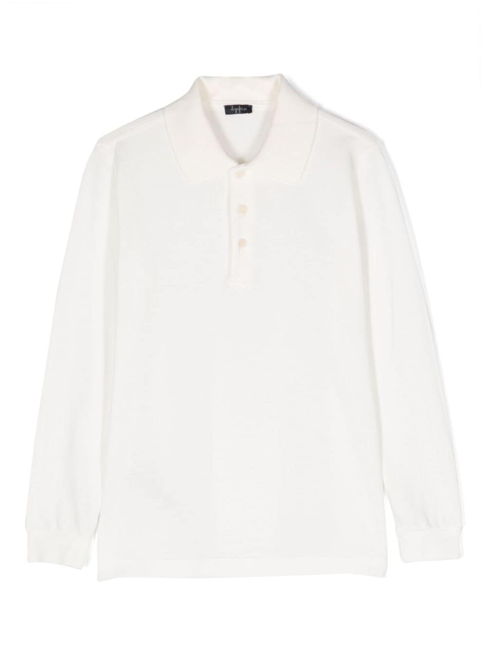 Il Gufo long-sleeved cotton polo top - White von Il Gufo