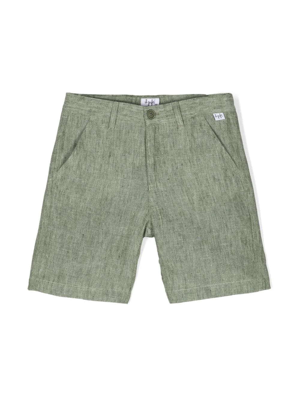 Il Gufo mid-rise linen bermuda shorts - Green von Il Gufo