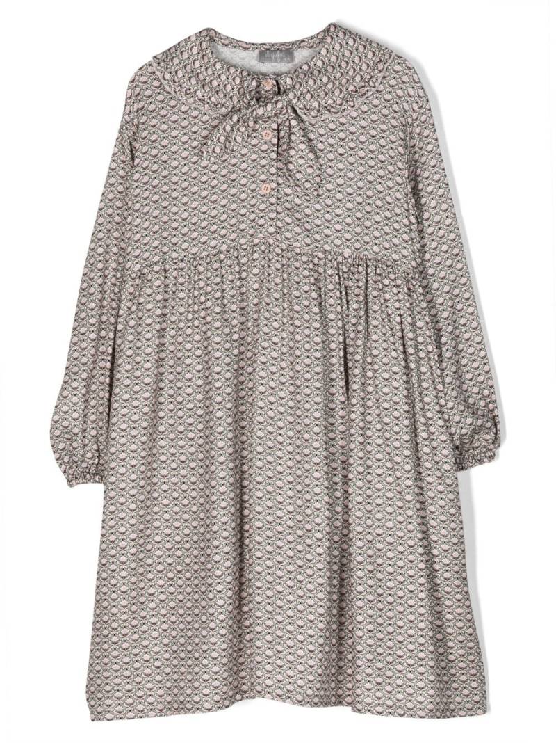 Il Gufo monogram-pattern dress - Neutrals von Il Gufo