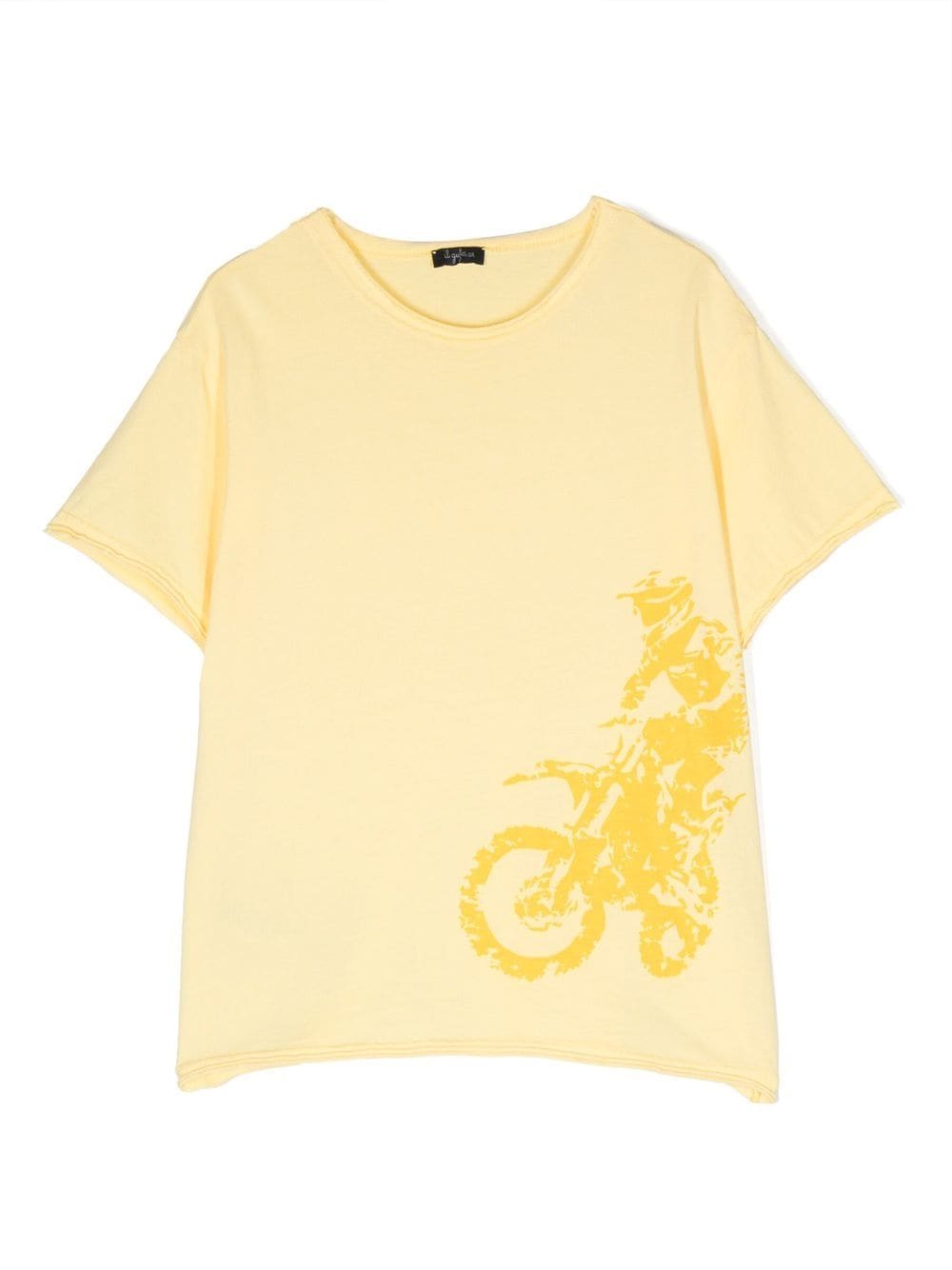 Il Gufo motorbike-print organic cotton T-shirt - Yellow von Il Gufo