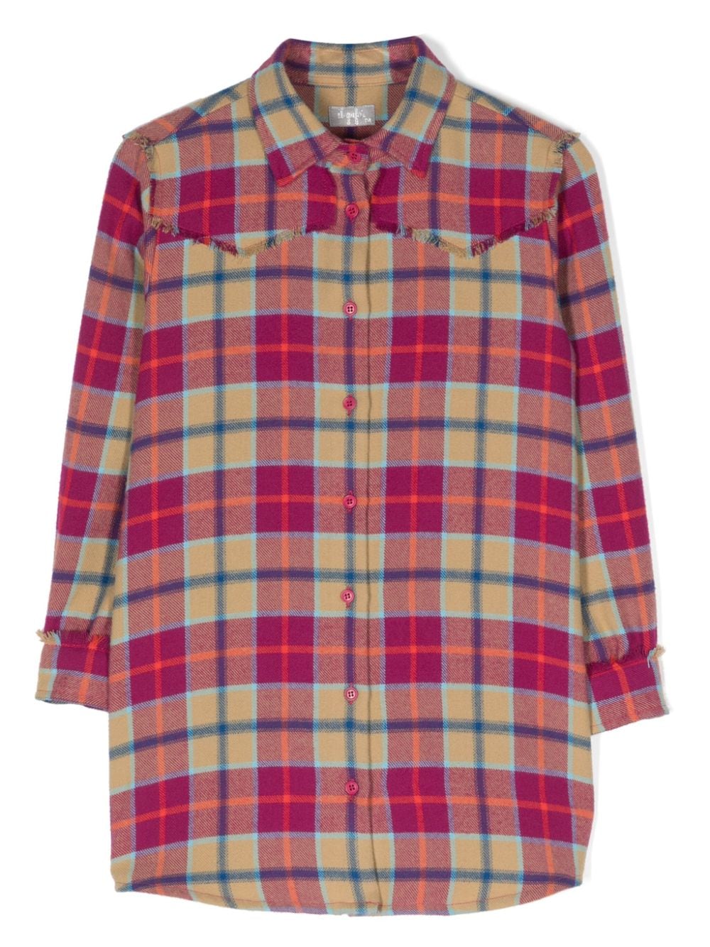 Il Gufo plaid-check flannel shirtdress - Pink von Il Gufo