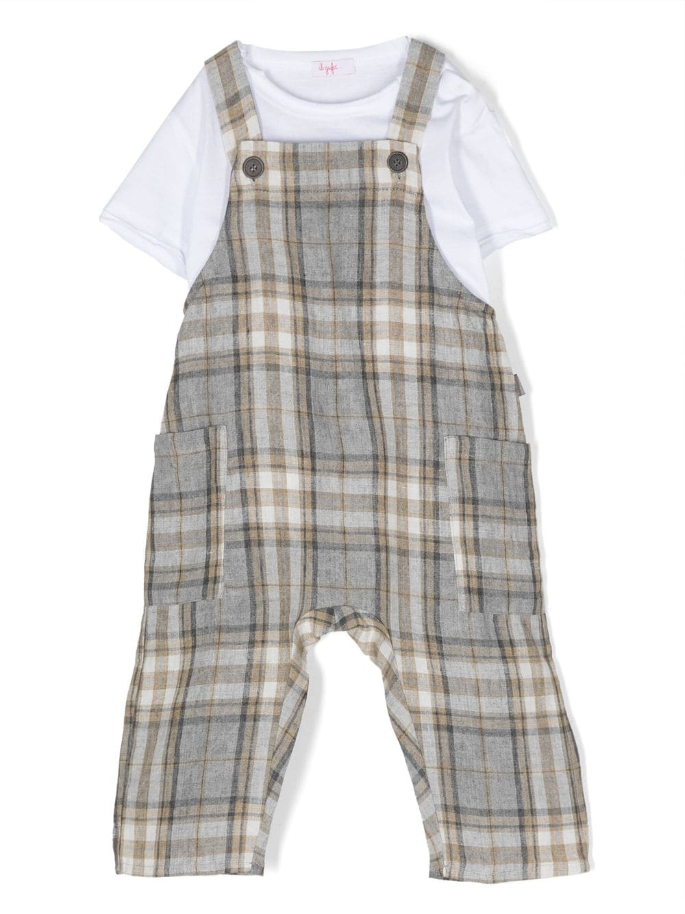 Il Gufo plaid-check print two-piece set - Grey von Il Gufo