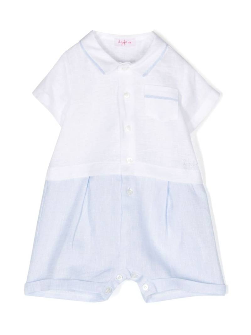 Il Gufo polo-shirt linen romper - White von Il Gufo