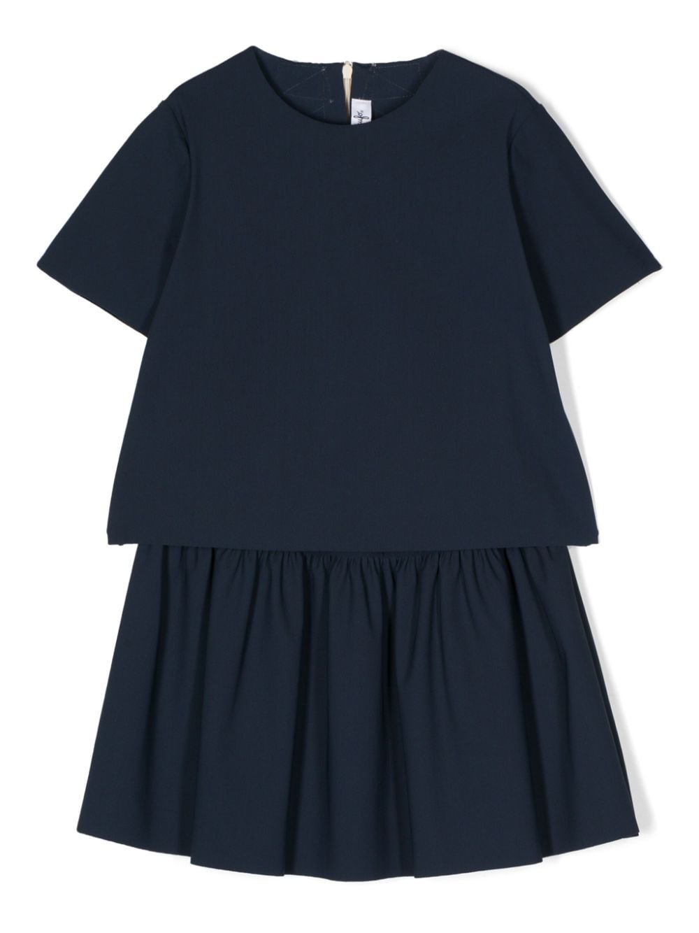 Il Gufo raised-logo skirt set - Blue von Il Gufo