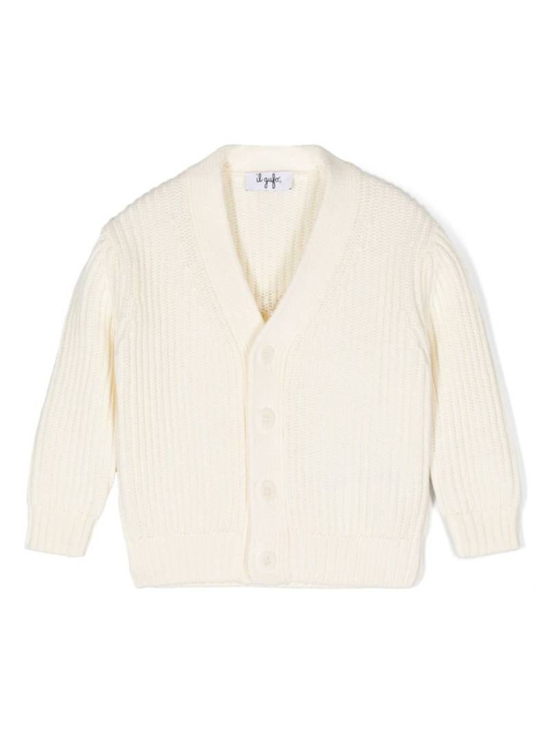 Il Gufo ribbed cardigan - White von Il Gufo