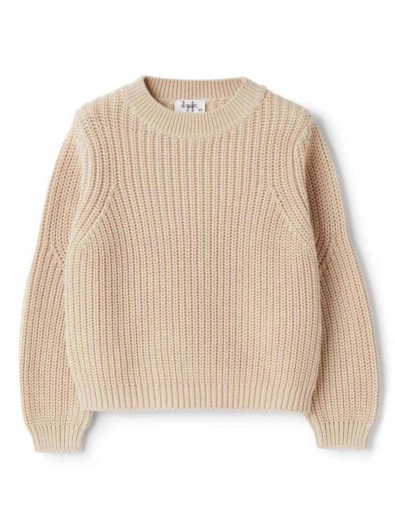 Il Gufo ribbed-knit jumper - Neutrals von Il Gufo