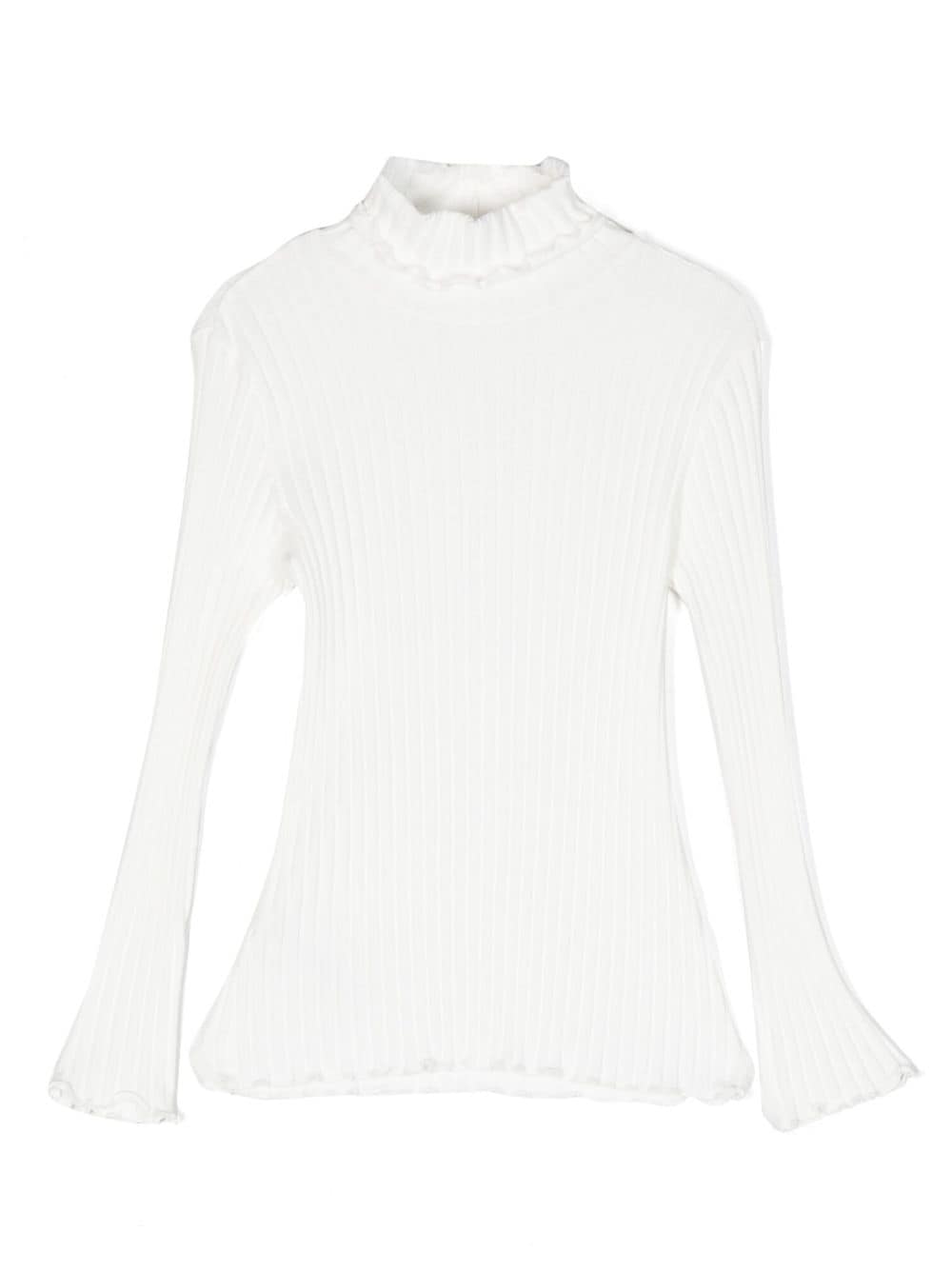 Il Gufo ribbed-knit long-sleeve T-shirt - White von Il Gufo