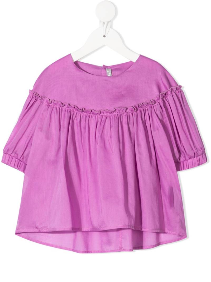 Il Gufo ruched-detail cotton blouse - Pink von Il Gufo