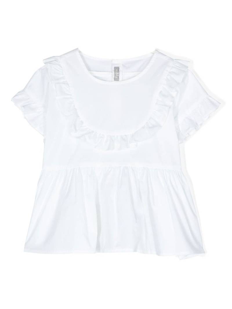 Il Gufo ruffled trim T-shirt - White von Il Gufo